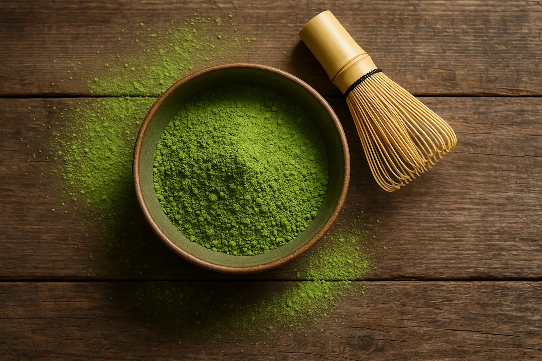 Matcha powder in bowl